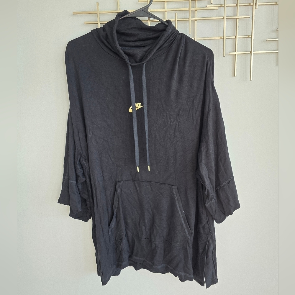 Black Hoodie With Gold Nike Logo​​